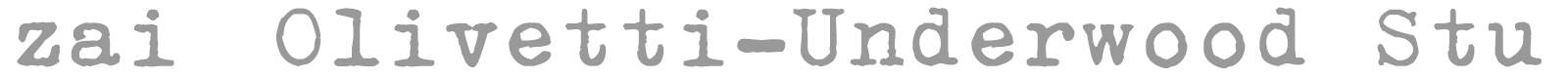 zai Olivetti-Underwood Studio 21 Typewriter font preview