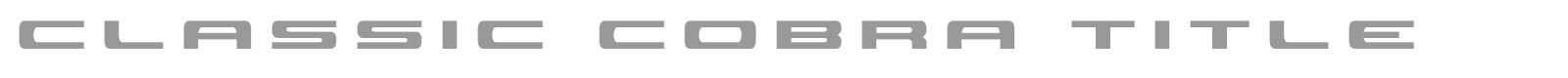 Classic Cobra font preview