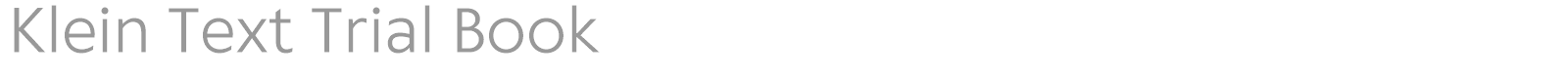 Klein font preview