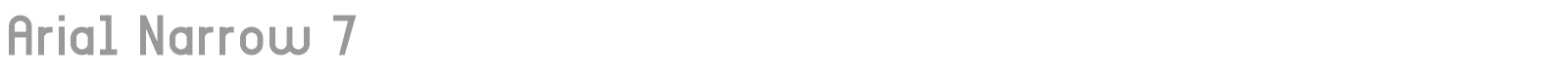 Arial Narrow 7 font preview