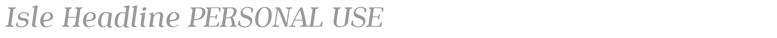Isle Headline font preview