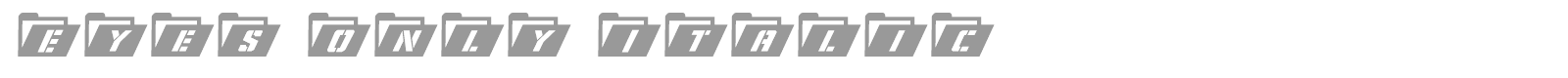 Eyes Only font preview