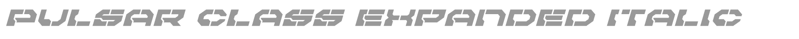 Pulsar Class font preview