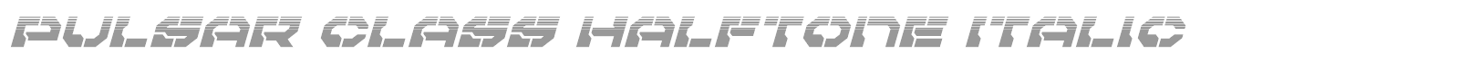 Pulsar Class font preview