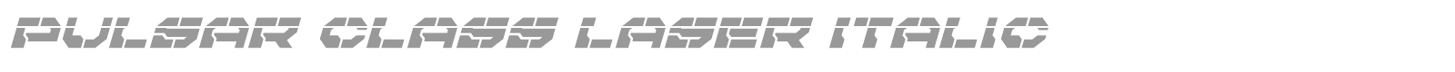 Pulsar Class font preview