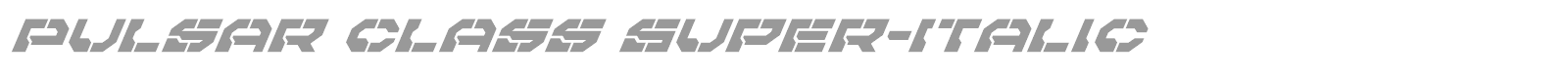 Pulsar Class font preview