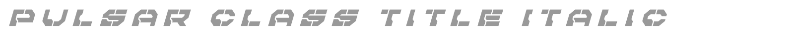 Pulsar Class font preview