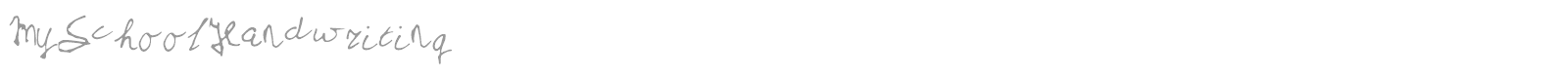 My School Handwriting font preview