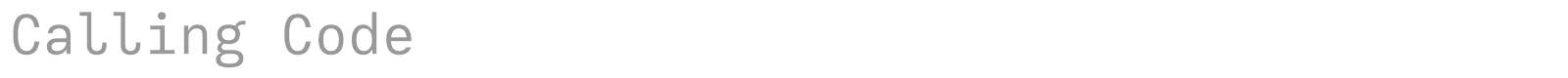 Calling Code font preview