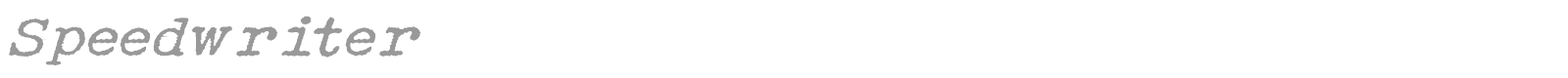 Speedwriter font preview