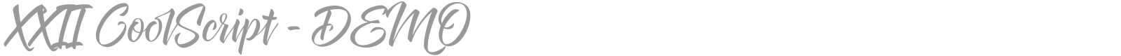 XXII CoolScript font preview