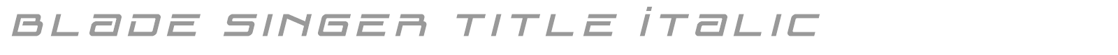 Blade Singer font preview