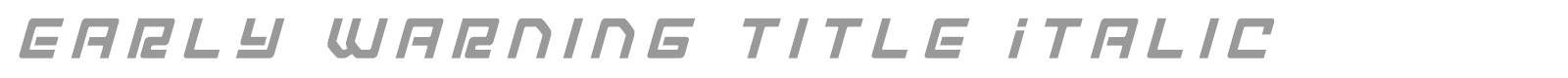 Early Warning font preview