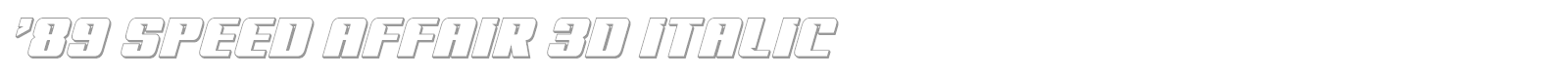 '89 Speed Affair font preview