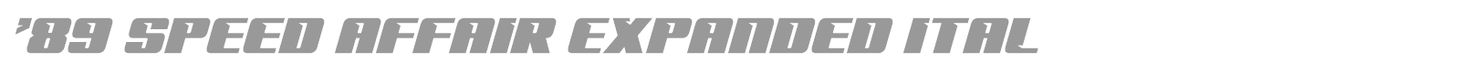 '89 Speed Affair font preview