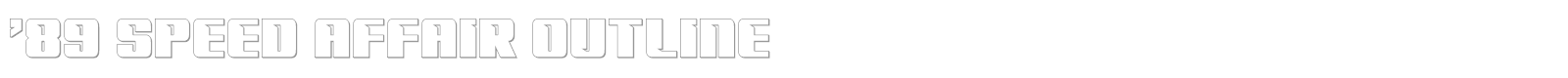 '89 Speed Affair font preview