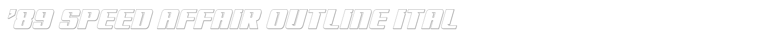 '89 Speed Affair font preview