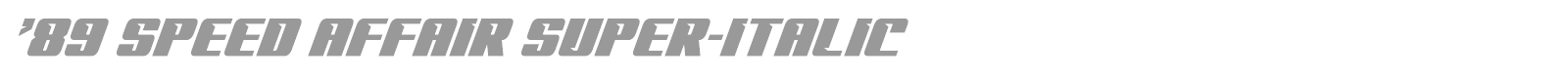 '89 Speed Affair font preview