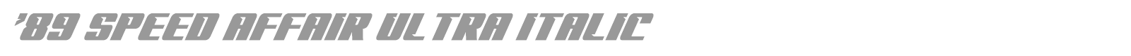 '89 Speed Affair font preview