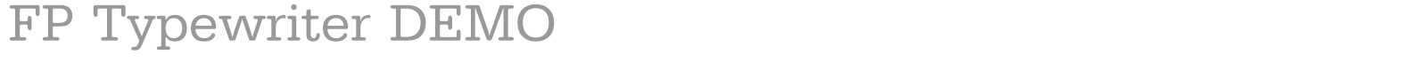 FP Typewriter font preview