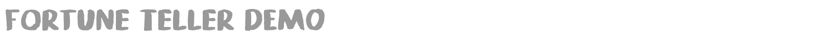 Fortune Teller font preview
