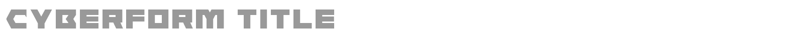 Cyberform font preview