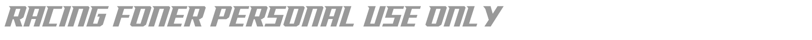 Racing Foner font preview