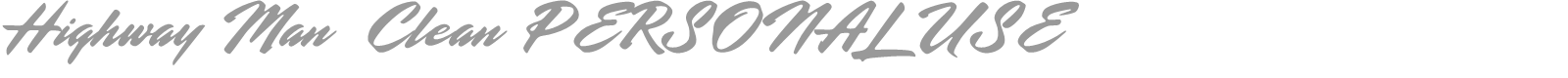 Highway Man font preview