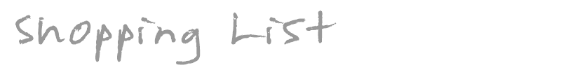 Shopping List