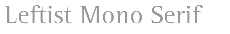 Leftist Mono Serif