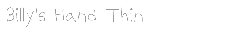 Billy's Hand Thin