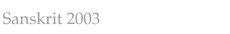 Sanskrit 2003