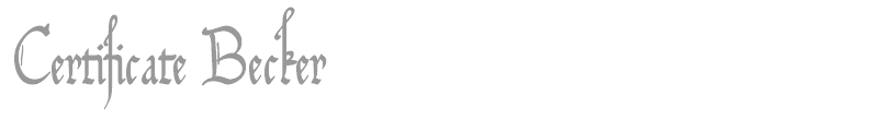 Certificate Becker