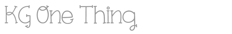 KG One Thing