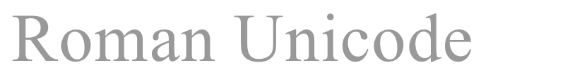 Roman Unicode