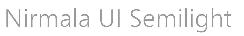 Nirmala UI Semilight