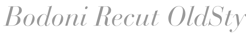 Bodoni Recut OldStyle SSi