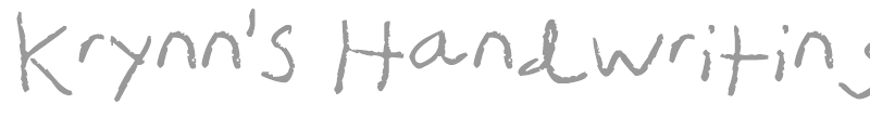 Krynn's Handwriting