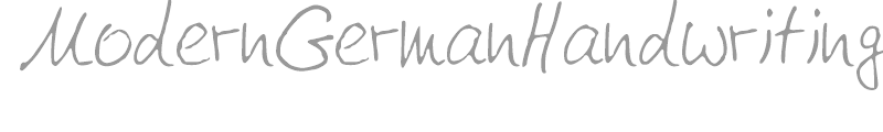 Modern German Handwriting