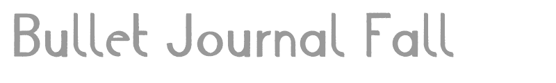 Bullet Journal Fall